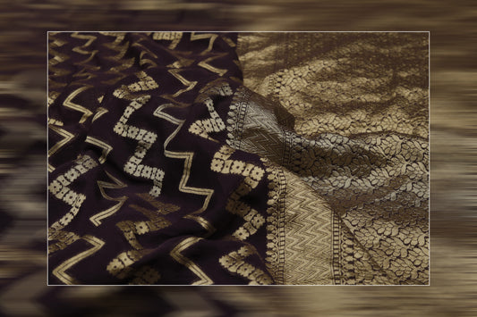 Pure Khaddi Georgettes purple Saree 3