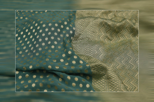 Pure Khaddi Georgettes blue Saree 5
