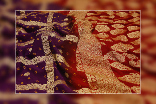 Pure Khaddi Georgettes red Saree 12