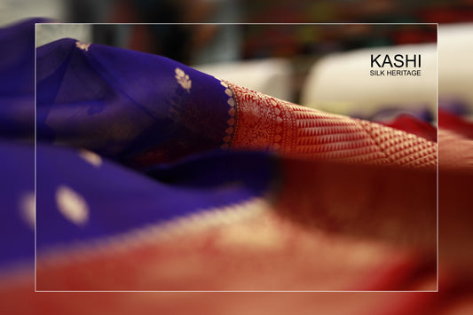 Pure Handloom Kora Organza blue saree